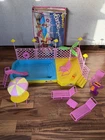 VTG 1988 Beach Blast Mattel BARBIE Pool Patio Deck Swim Set BOX near complete