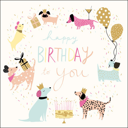 Birthday Card Party Pups