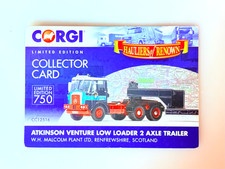 CORGI CERTIFICATE ONLY - ATKINSON VENTURE LOW LOADER W.H. MALCOLM PLANT CC12516