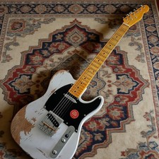 Relic White TL Electric Guitar Chrome Part Maple Neck Black Pickguard SS Pickups