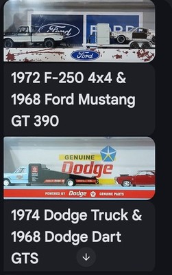 Ford Dodge GMC Chevrolet Pre-built Automotive Model Kits F-250 Mustang Dart