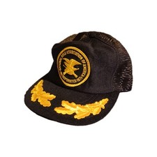 Vintage NRA SnapBack Trucker Mesh Hat Scrambled Eggs USA OSFA Black/Gold-Foam