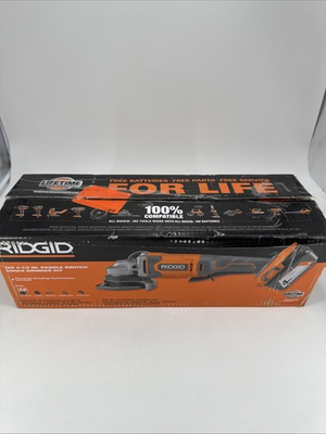 #ad RIDGID 18V 4 1 2quot; Paddle Switch Angle Grinder Kit R860451K 4Ah Battery amp; MORE $99.95