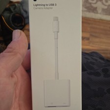 Apple Lightning to USB 3 Camera Adapter White A1619 2 Ports for iPhone iPad
