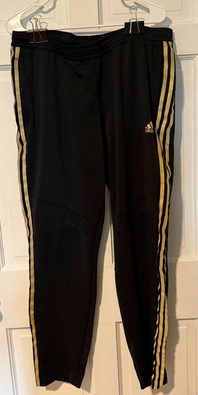Adidas ClimaCool Mens XL Athletic Pants Black Reflective Stripe Track Pants 0081