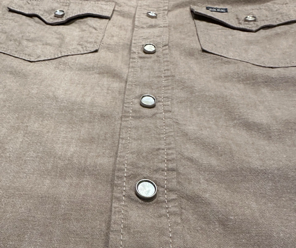 IRON HEART IHSH-315-KHA Selvedge Chambray Western Shirt - Khaki - Bild 4 von 4