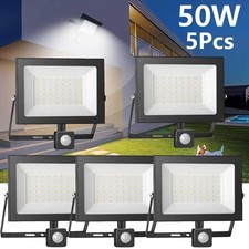 5X 50W LED Flood Light PIR Motion Sensor FloodLight Security Garden Outdoor Lamp