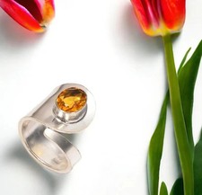 Citrine Gemstone 925 Sterling Silver Handmade Beautiful For Party Were Ring ,,