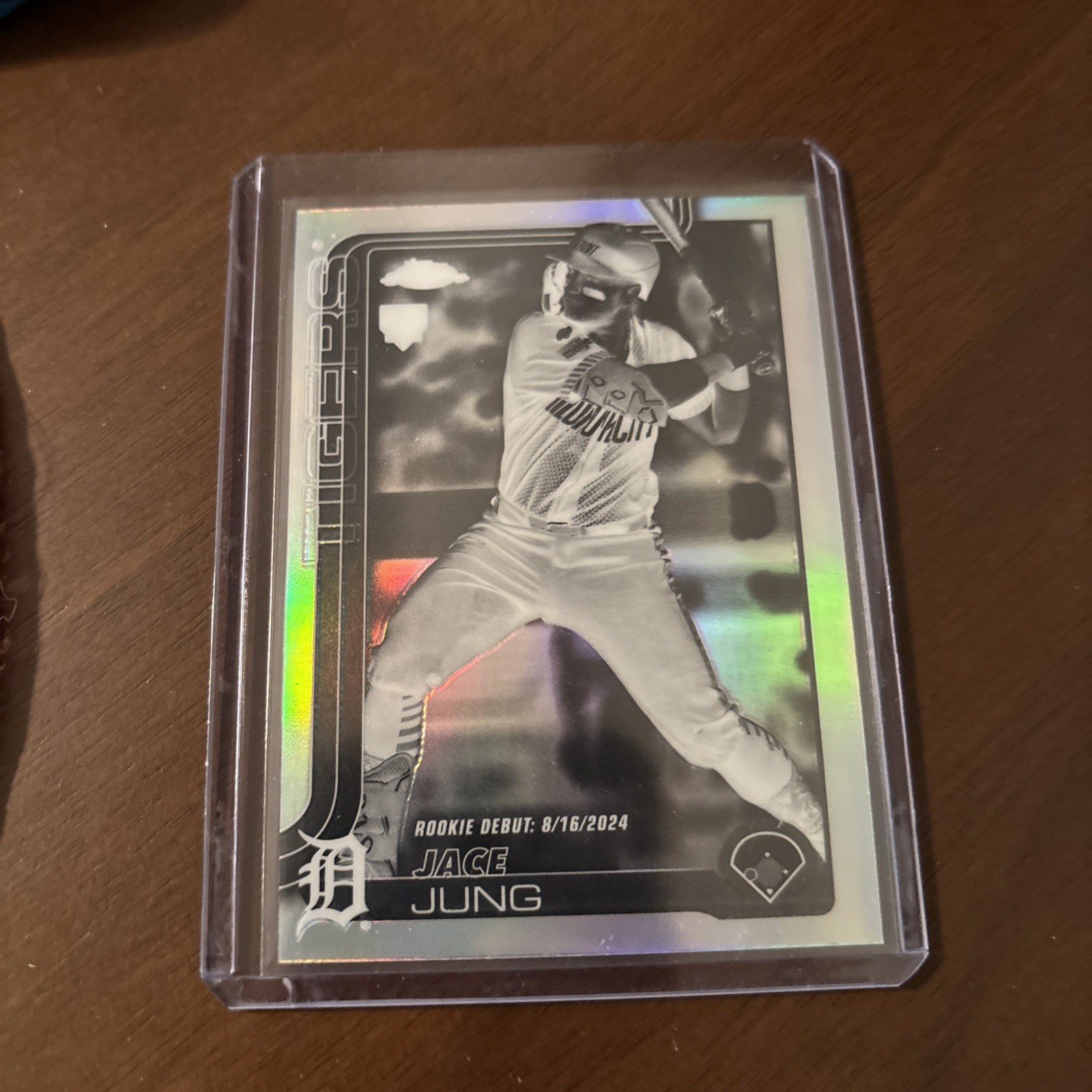 2025 Topps Chrome #225 - JACE JUNG Rookie - NEGATIVE REFRACTOR SP RC - Tigers