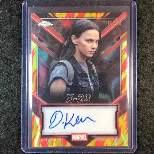 2025 Topps Chrome Deadpool DAFNE KEEN AS X-23 Chrome Auto Human Torch Lava 16/39