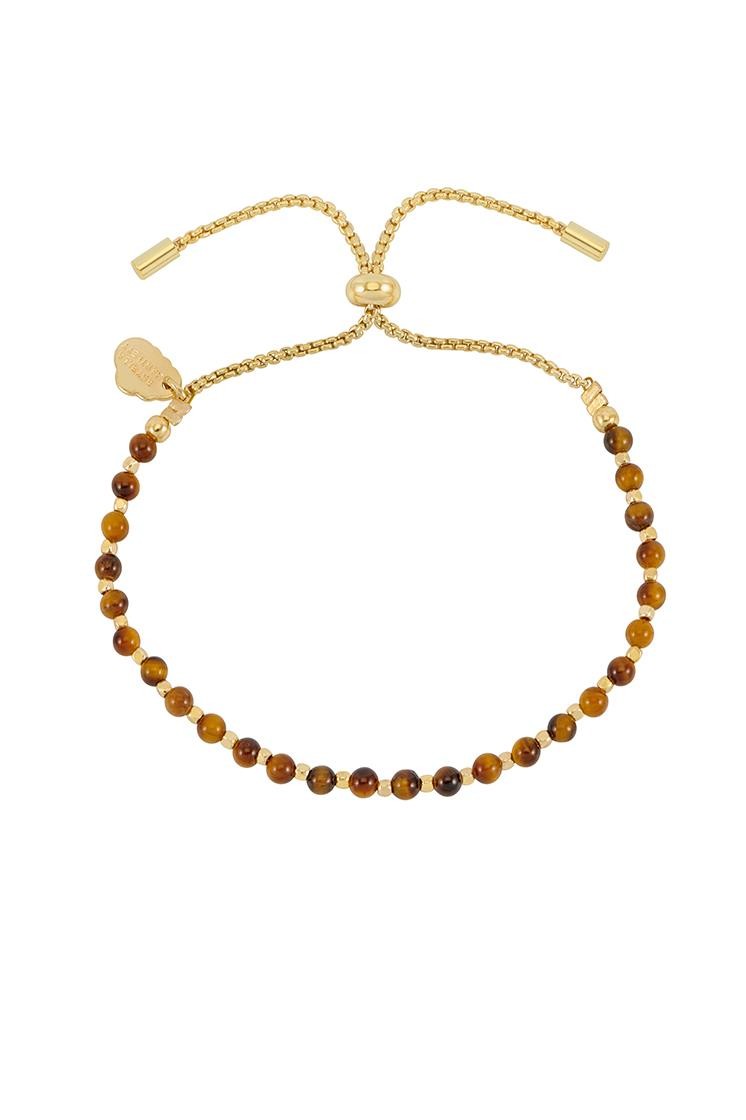 Amelia Gemstone Bracelet - Focus - Tiger's Eye & Gold Plated - Estella Bartlett