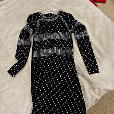 Michael Kors Black Studded Jersey Dress - Size M