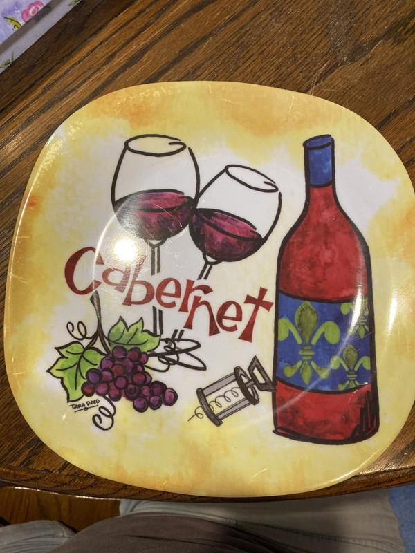 Wine Lovers Melamine Dinner and Luncheion Plates