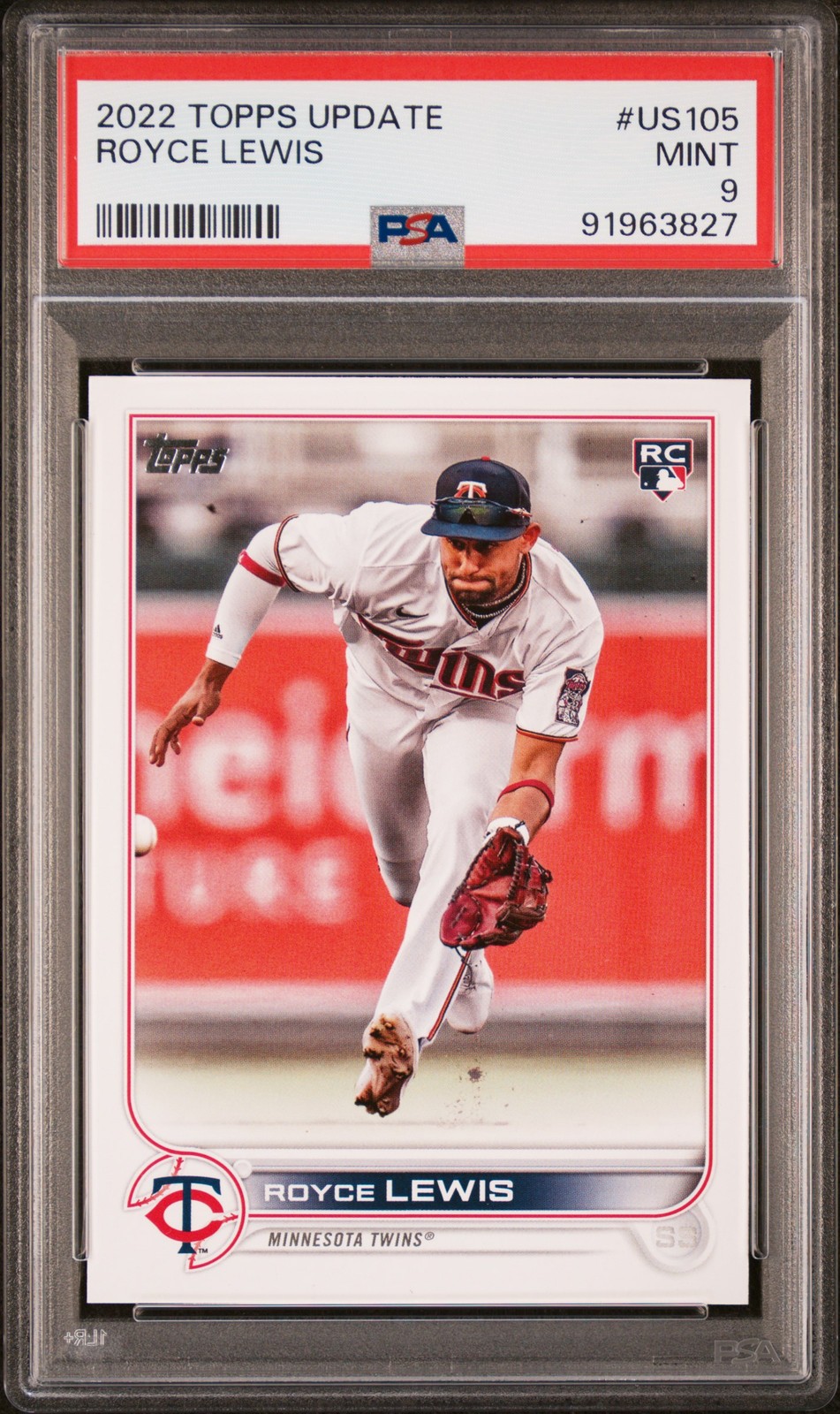 2022 TOPPS UPDATE #US105 ROYCE LEWIS ROOKIE RC PSA 9