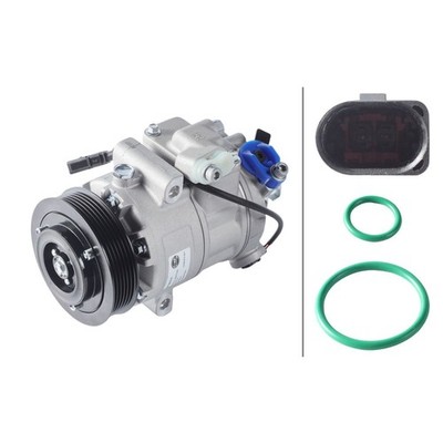 Klimakompressor 12 V Ø 110 mm HELLA Thermo-Expertise passend für u.a. VW POLO