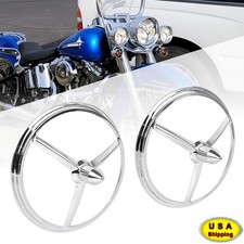 Chrome 4-1/2 Inch Bullet Style Spotlamp Trim Fit For Harley Touring 1996-2023 US