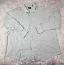 Shaquille O'Neal Shirt Men XLG Big Fit Green 19 36/37 Cooling Stretch Button