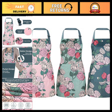 3 Pack Floral Kitchen Aprons for Women, Chef Cooking Aprons with Pockets