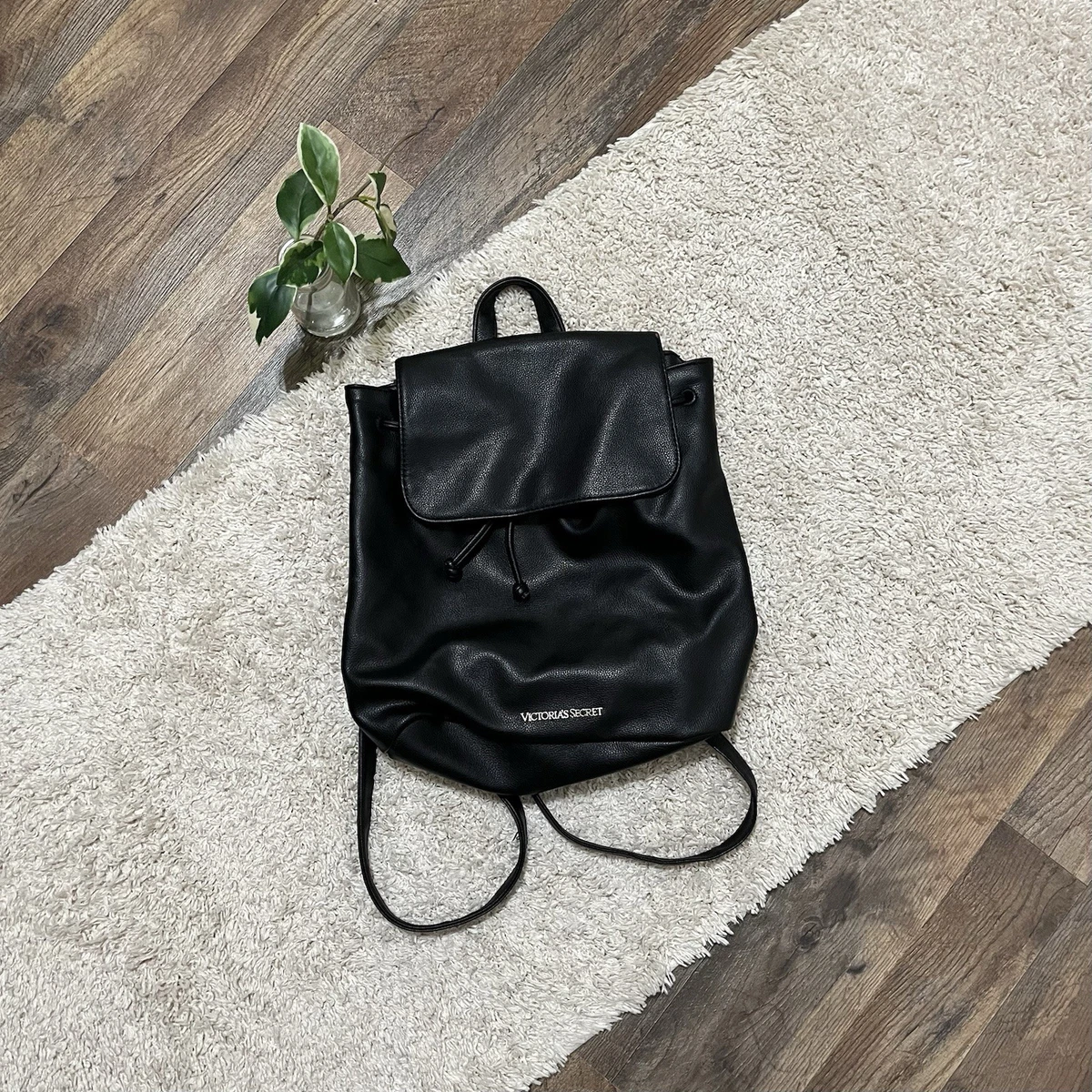 Y2K Victoria\'s Secret Elegant Black Backpack Vegan leather backpack VICTORIA main image 3