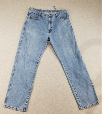 Rustler Jeans Men Sz 36x32 VTG LightMedWash Broken Beltloop 100% Cotton Normcore