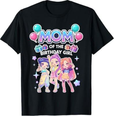 Mom of The Birthday Girl Cute Chibi Kpop Funny Korean Pop T-Shirt