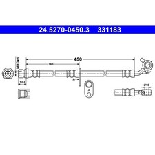 Bremsschlauch ATE 24.5270-0450.3 für Honda CR-V III