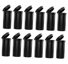 12 Pack Empty Plastic Pill Bottles with Caps, Airtight Multi Black Opaque