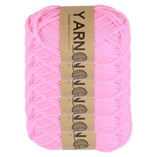 6Pcs Crocheting Yarn, 1.8mm Bright Pink 5 Ply Acrylic Yarn 150 G,328 Yards Total