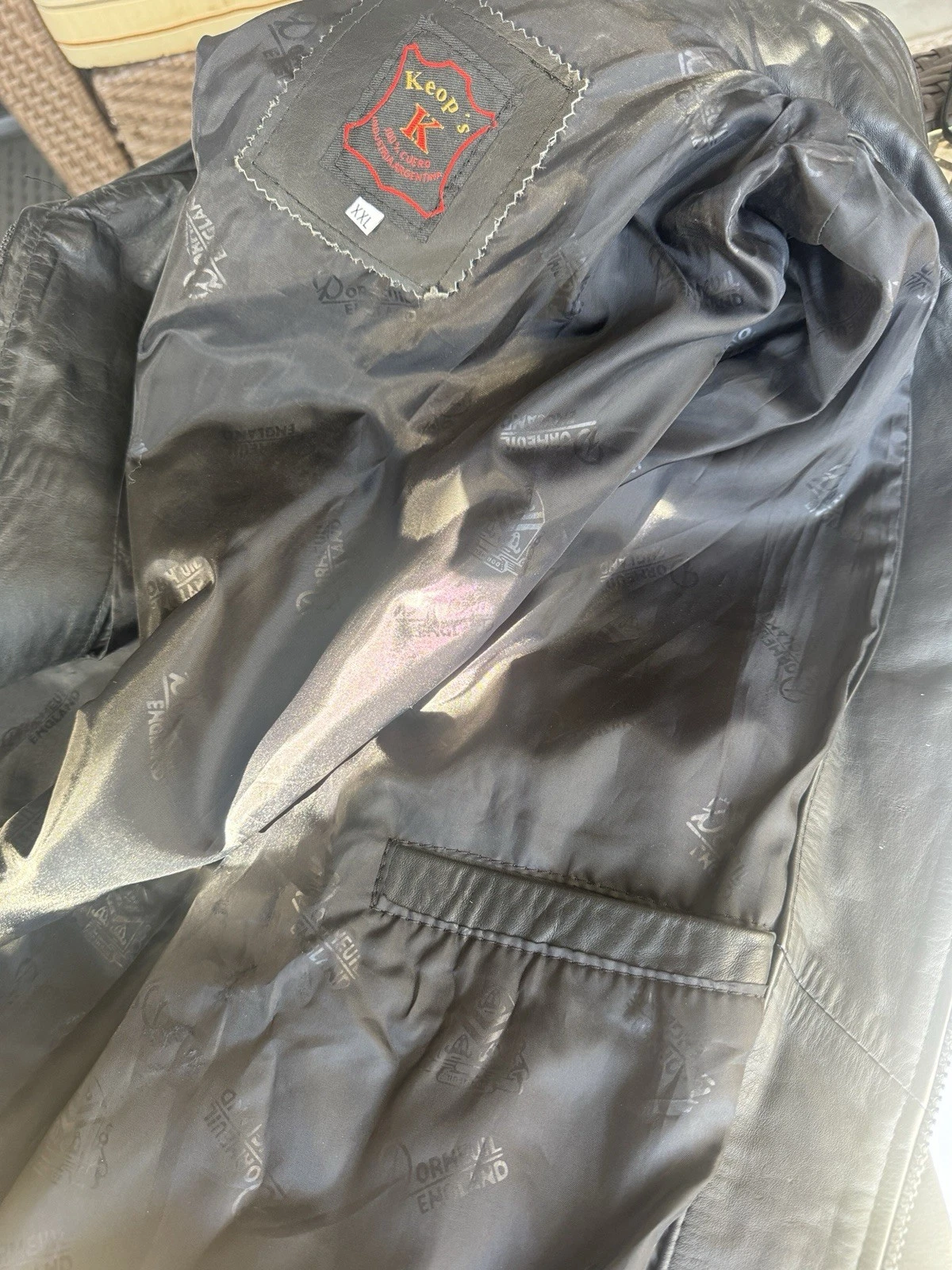 Men’s Genuine Argentinian Leather Jacket Zipper XXL Black – Handcrafted Vintage image 7