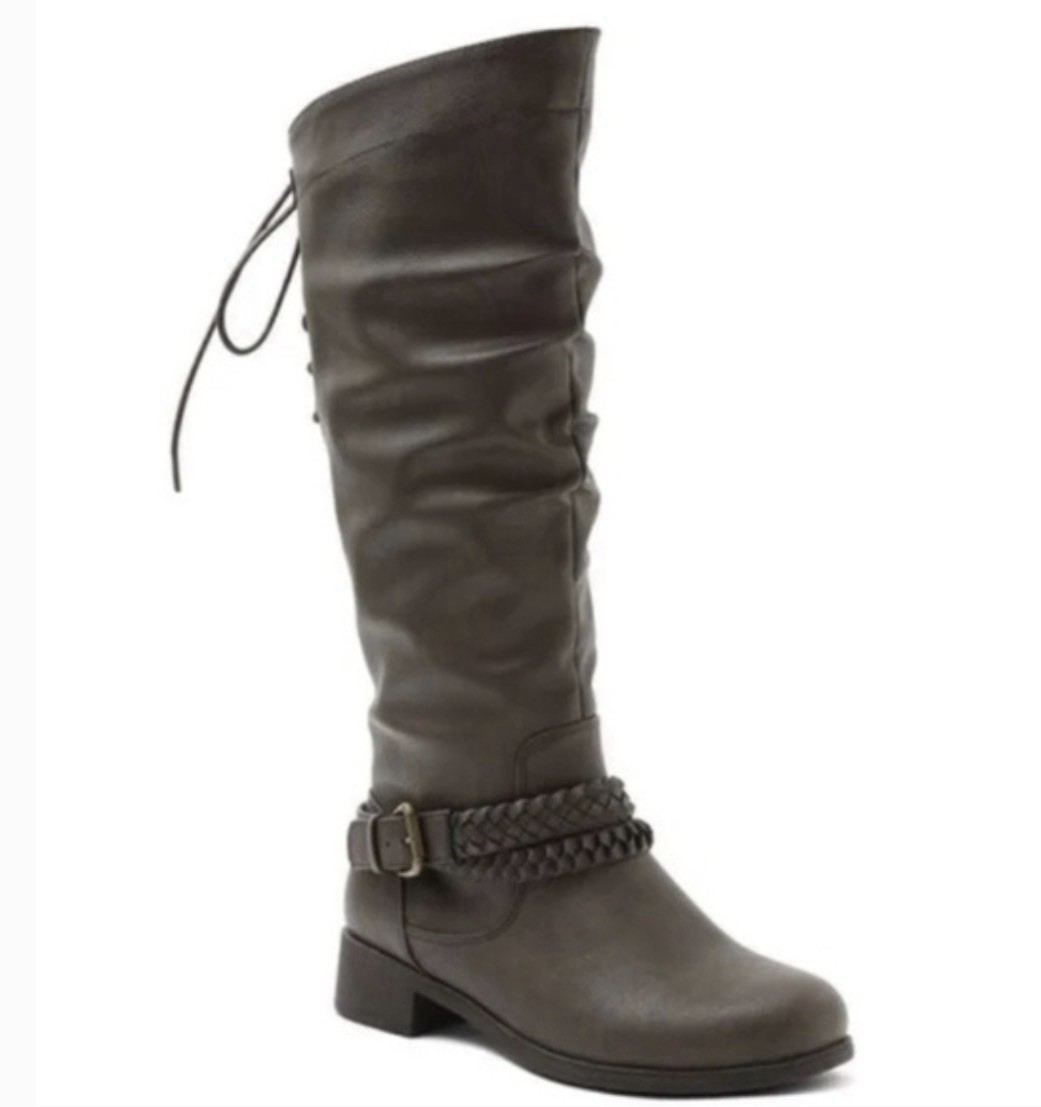 XOXO Brown Knee High Faux leather Women’s Boot Size 6.5