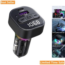 Car Adapter with Bluetooth 5.3 and 7-Color LED for Enhanced Audio  Charging