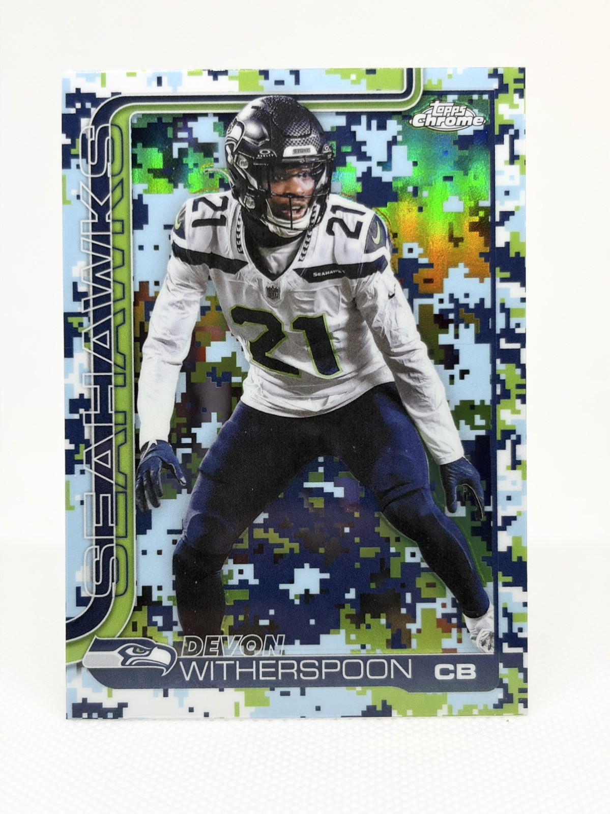2025 Topps Chrome Devon Witherspoon TEAM CAMO #277 SSP SEAHAWKS