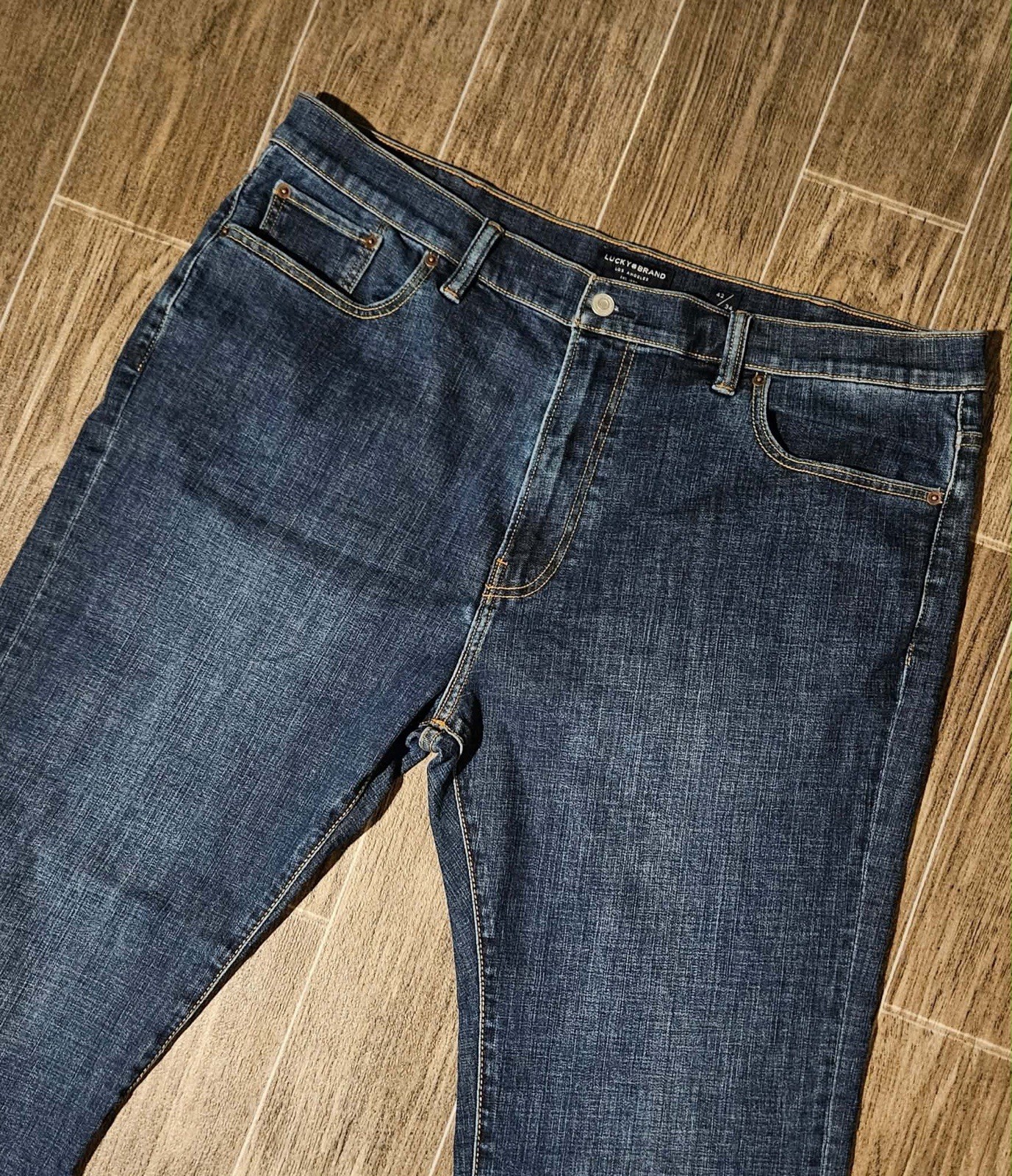 Mens Size 42x34 Blue Stretch