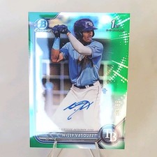 2022 Bowman Chrome Willy Vasquez 1st Auto GREEN REFRACTOR /99 Rays #CPA-WVZ