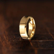 18k Gold Plated Tungsten Ring | Classic Wedding Band for Him & Her |