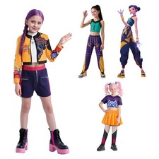 Kids Girls K-Pop Demon Hunters Costume Cosplay Rumi Mira Zoey Fancy Dress Set UK