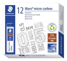 Staedtler Micro Mars Carbon Mechanical Pencil Lead, 0.5mm, HB, 60mm x 12 250...