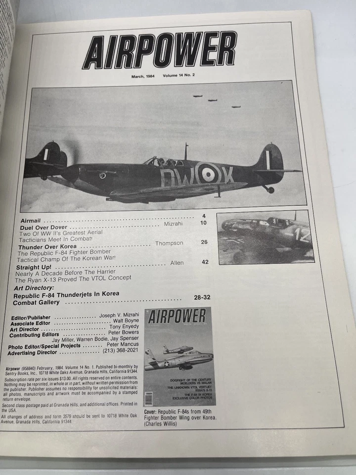 Airpower Magazine March 1984 Vol 14 No 2 Dogfight Korea VTOL Ryan X-13 Sentry Foto 2 de 3