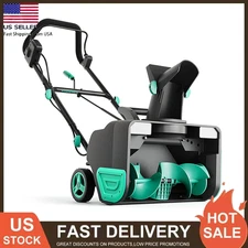 20 Inch 15 Amp Snow Blower, Walk-Behind Corded Electric Snowblower with Dual LED
