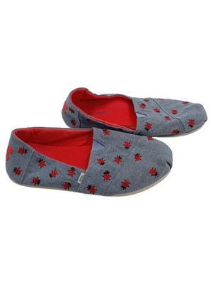 TOMS Ballerinas Marienkäfer Muster Gr. 39 Grau