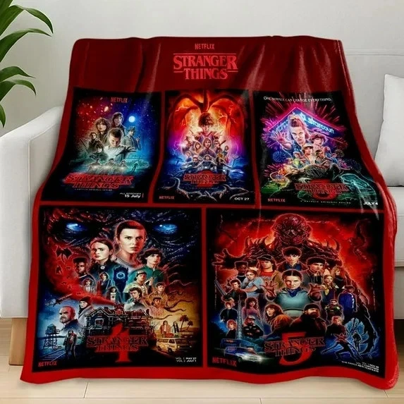 Stranger Things Season Theme Blanket Soft Warm Throw Sofa Bed Home Decor Holiday