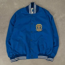 Champion Vintage 80s P Of H Grange Varsity Bomber Jacket XL Men's Blue