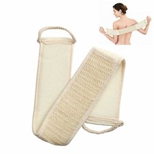 Exfoliating Back Scrubber Bath Shower Strap Loofah Spa Skin Brush Sponge Body