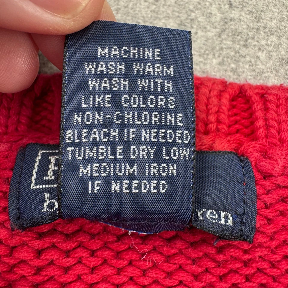 Polo Ralph Lauren Boys Sweater Size 6 Red Crew Neck Christmas Heavyweight Preppy - Image 4 of 4