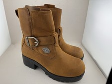Women's Harley Davidson Brown Tan Leather Boots Motorcycle Style 82025 Size 7