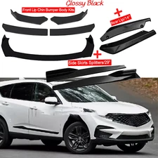 For Acura RDX 2010-2023 Front Bumper Lip /Spoiler Body Kit Side+Skirt Rear