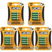 20 x JCB AAA 650mAh Rechargeable Ni-MH Ready to use Batteries LR03 0.99 per battery