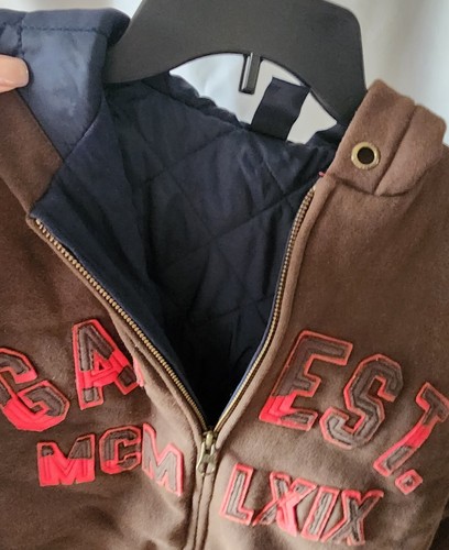 GAP Boy's Brown Est MCM LXIX Quilted Lined Hoodie Size XL (12) - Picture 8 of 8