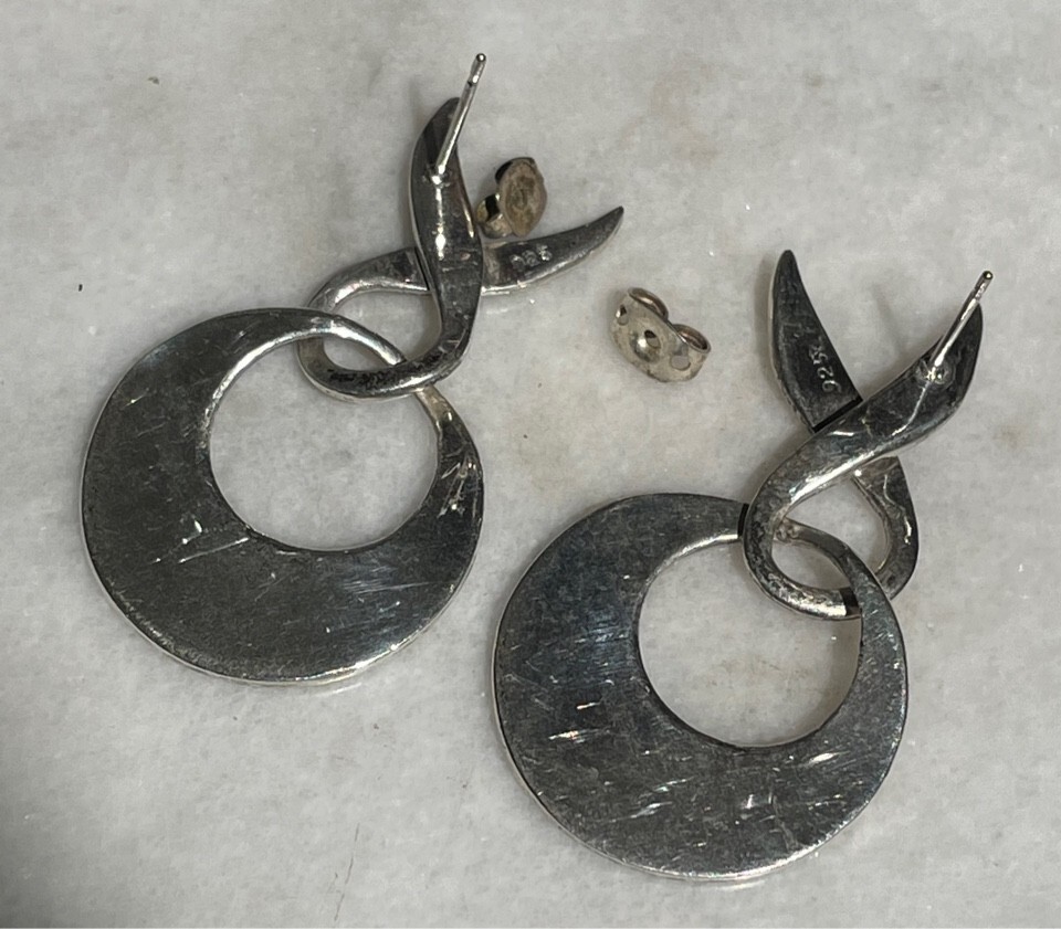 NICELY DESIGNED 925 STERLING SILVER DANGLE EARRIN… - image 3