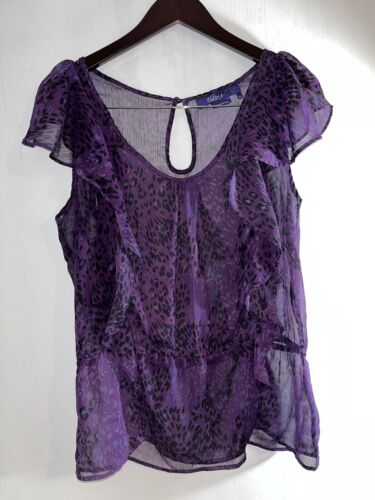 Miley Cyrus & Max Azria Animal Chiffon Top Size XL